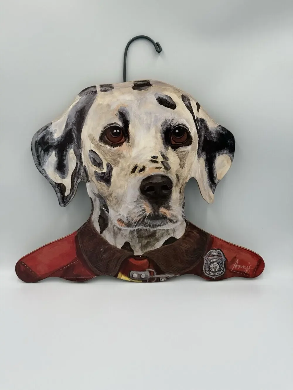 Annie Rhinehart Stupell Wood Hanger Dalmation Dog Red Hook Fire Co. #1